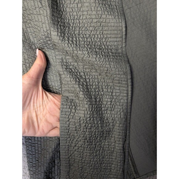 EILEEN FISHER Womens Tussan Silk Open Front Jacket Dim Sage Green Sz M Elegant - Picture 10 of 11